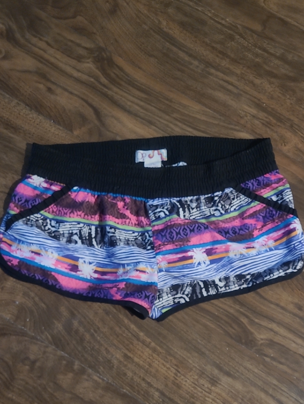 OP Women’s Multicolor Tropical Stripe Athletic Shorts